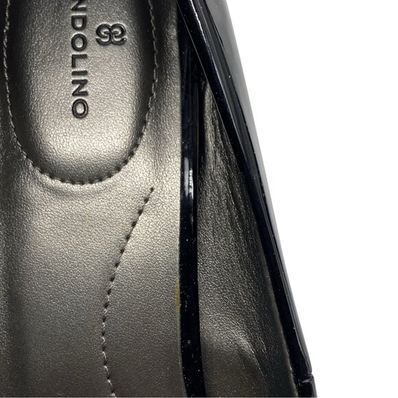 Bandolino Braina Black Patent Peep Toe Heels 9M 3” Stiletto Pumps Man-Made Upper - Picture 9 of 9